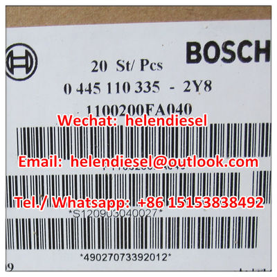 China Echter und neuer -Injektor 0445110335, 0 445 110 335, 0445110 335, Vorlage 1100200FA040 JAC, Austausch 0445110512 fournisseur
