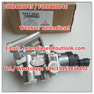 Echtes und neues -Regelventil F00BC80045, F 00B C80 045, F00Because80046, F 00B C80 046, Druckregler 0211-3830 fournisseur